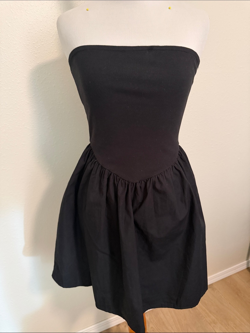 RSQ Black Strapless Ribbed Bodice Sundress